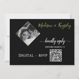 Foto: Monograma Edgy Black Fab DIGITAL RSVP CARTÃO