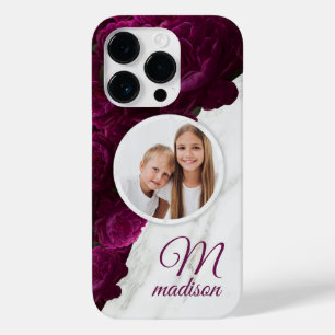 Foto Monograma Moderno Floral Mármore Nome Persona