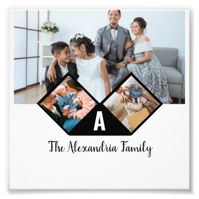Foto Monograma personalizado da família de colagens de  (Frente)