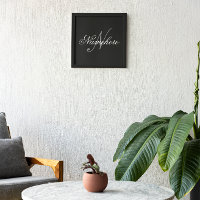 Monograma Personalizado Único de Nomes Preto e Bra