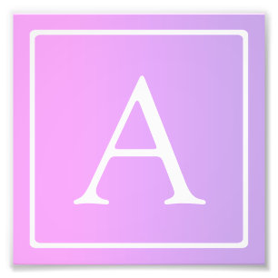 Foto Monograma Simples Ombre Rosa/Roxo Sutil