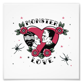 Foto Monster Love Bride Frankenstein Vintage Tattoo