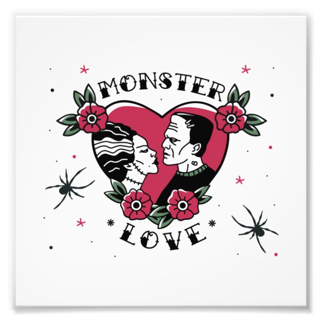 Foto Monster Love Bride Frankenstein Vintage Tattoo (Frente)