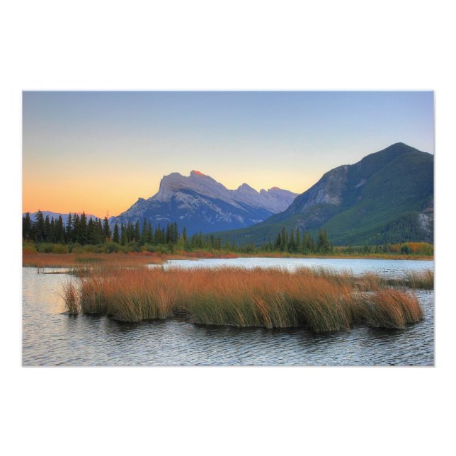 Foto Monte Rundle e Vermilion Lake Sunset (Frente)