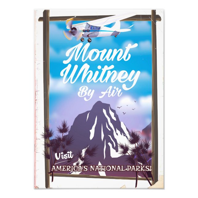 Foto Monte Whitney, clássico pôster de viagem da Califó (Frente)