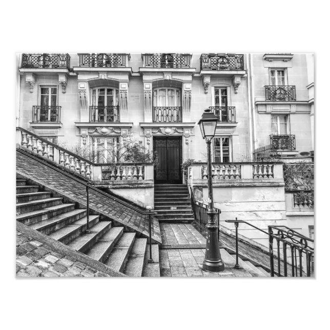 Foto Montmartre Stairs Black and White - (Frente)