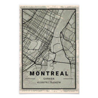 Foto Montreal canada map print poster canvas