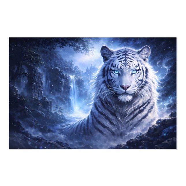 Foto Moonlit White Tiger Guardian – Blue Fantasy Spirit (Frente)