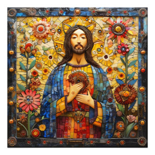 Foto Mosaico Colorido de Jesus Cristo