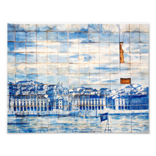Foto mosaico lisbon blue painting azulejo porcelana pad