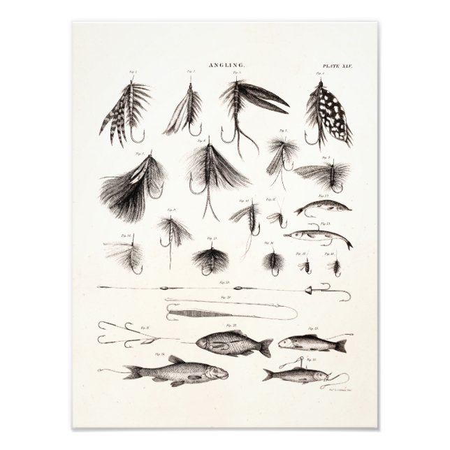 Foto Mosca de Pesca de Voo de Pesca Antiga de 1800 Ganc (Frente)