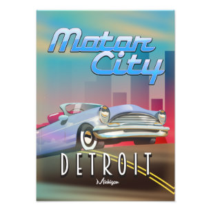 Foto Motor City Detroit Michigan poster de viagens.