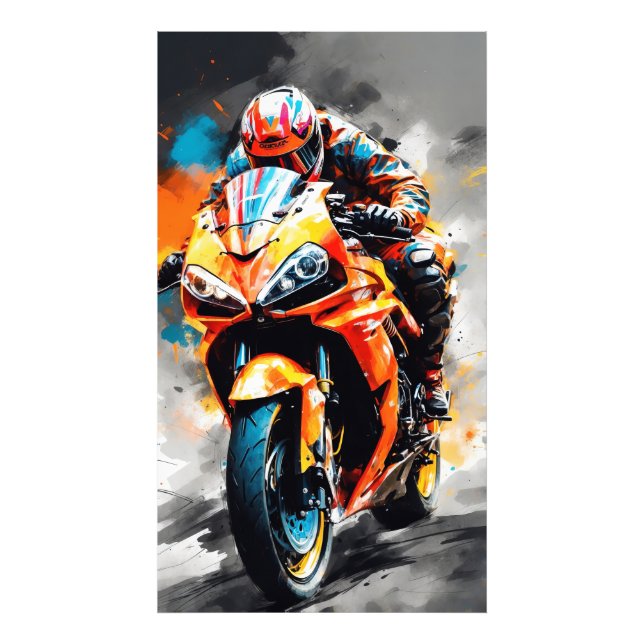 Foto Motorcycle Rider de Alta Velocidade - Negrito, Din (Frente)