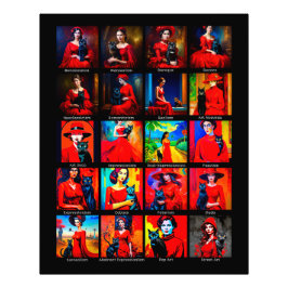 Foto Movimentos de Arte Preta de Vestido Vermelho