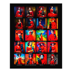 Foto Movimentos de Arte Preta de Vestido Vermelho