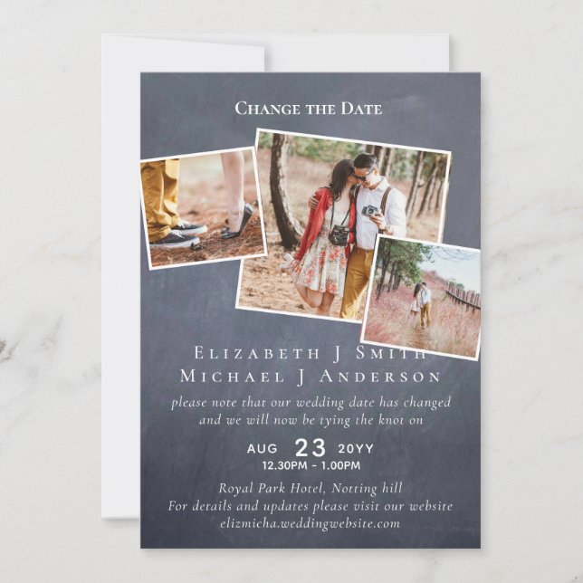 FOTO Mudar a Data Planos de Adiamento QUALQUER Eve (Frente)