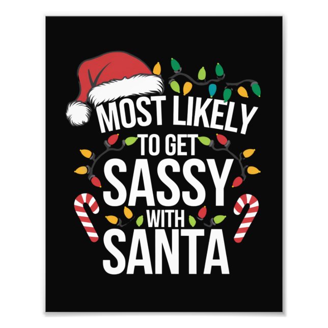 Foto Muito Provável Ficar Sassy Com Papai Noel Natal Xm (Frente)
