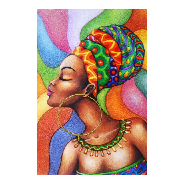 Foto Mulher africana com Tecido tradicional de cera (Frente)