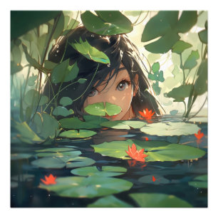 Foto Mulher anime no lago