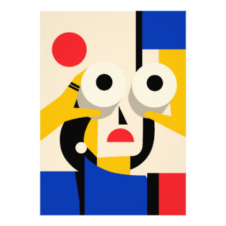 Foto Mulher Bauhaus Binóculos Olhando para Frente Arte