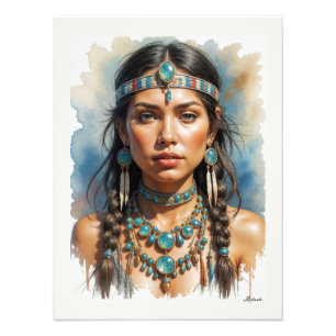 Foto Mulher Bonita Boho Nativa Americana Com Joias