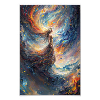 Foto Mulher Celestial em Fiery Cosmos Art