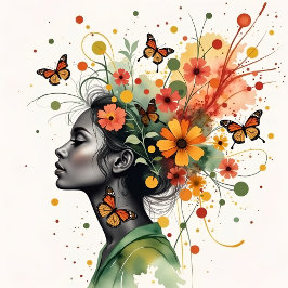 Foto Mulher com borboletas e flores (3 de 4)