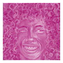 Mulher com Cabelo Crespo em Rosa