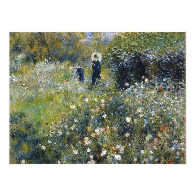 Foto Mulher com Parasol em Jardim por Auguste Renoir (Frente)