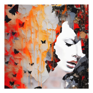 Foto Mulher e Borboletas Pintura Desarrumada