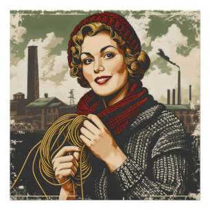 Foto Mulher e Linha Vintage