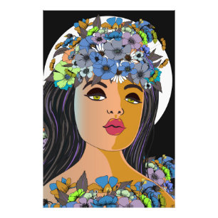 Foto Mulher Floral Coroa de Flores