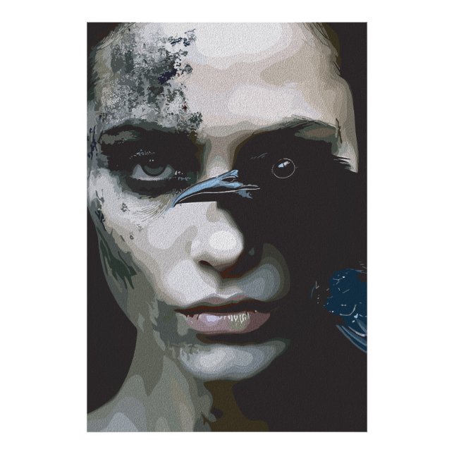 Foto Mulher Misteriosa com Corvo (Frente)
