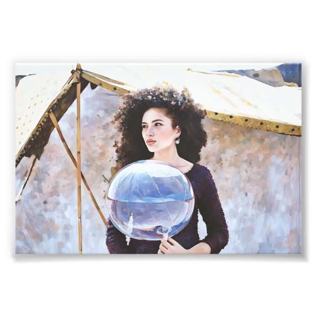 Foto Mulher Segurando Balão Refletivo (Frente)