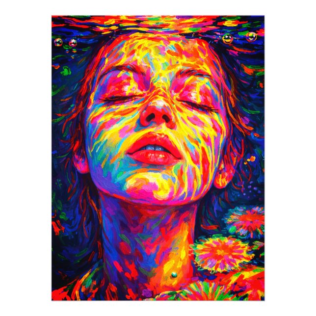 Foto Mulher Serena Sob as Cores do Arco-Íris em Impasto (Frente)
