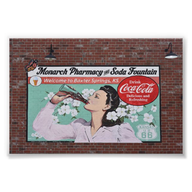 Foto Mural Celebra a Rota 66, Baxter Springs, Kansas (Frente)