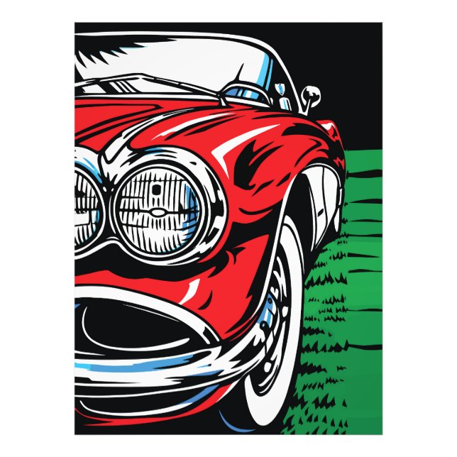 Foto Músculo Clássico Carro Frente Pop Art Retro (Frente)