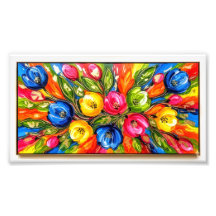 Mystic Bloom Burst - Vibrant Abstrato Floral Art
