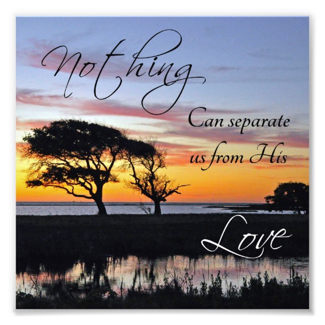 Foto "Nada Pode Nos Seperar" Impressão de citação crist (Frente)