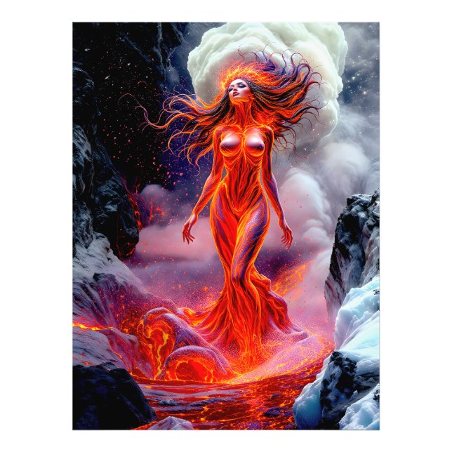 Foto "Nascer do Inferno" - Retrato da Mulher Vulcânica (Frente)