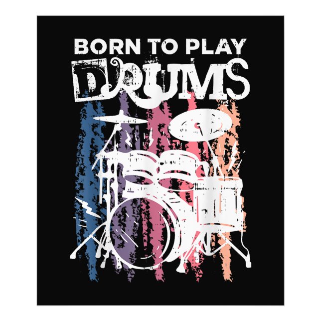 Foto Nascer Para Tocar Drumm Drumming Rock Music Banda  (Frente)