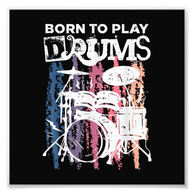 Foto Nascer Para Tocar Drumm Drumming Rock Music Banda  (Frente)