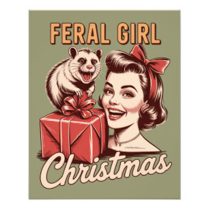 Foto Natal de Garota Feral Gambá Xmas Trashy Retro