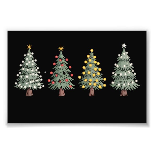 Foto Natal Feriado de Árvore Presente no Inverno (Frente)