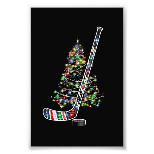 Foto Natal Hockey Sports Ball Santa Hat Xmas (Frente)