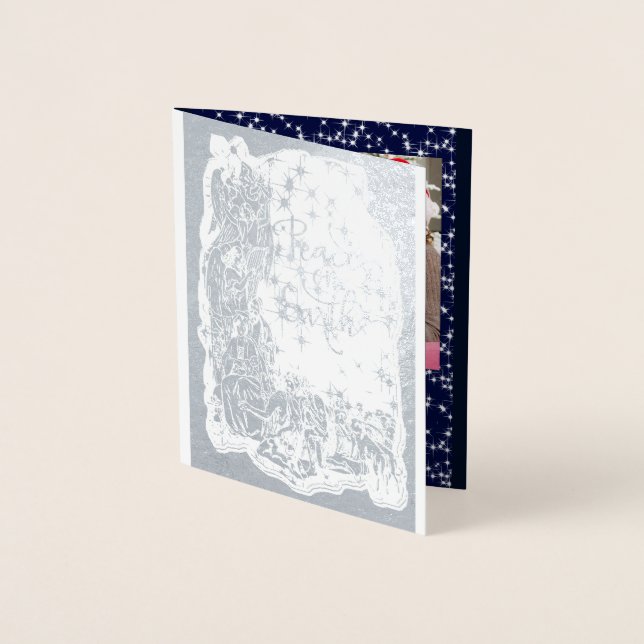 Foto: Natividade PEACE ON EARTH foil Fil cartão de (Frente)