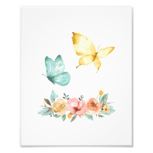 Foto Natureza das flores de borboletas de aquarela mini