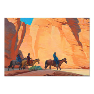 Foto Navajos em um Canyon, 1945 por Maynard Dixon