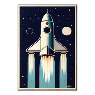 Foto Nave Espacial Retro da Era Espacial dos Anos 50