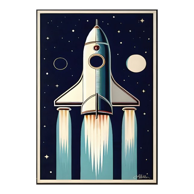 Foto Nave Espacial Retro da Era Espacial dos Anos 50 (Frente)
